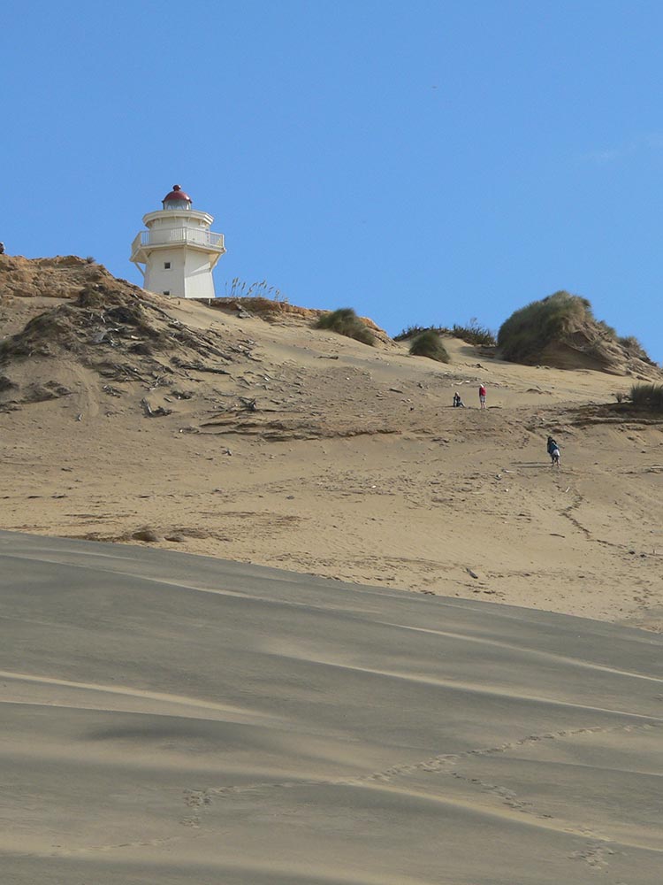 Pouto Campground - About Feature - Visit the Lighthouse a top the sand dunes